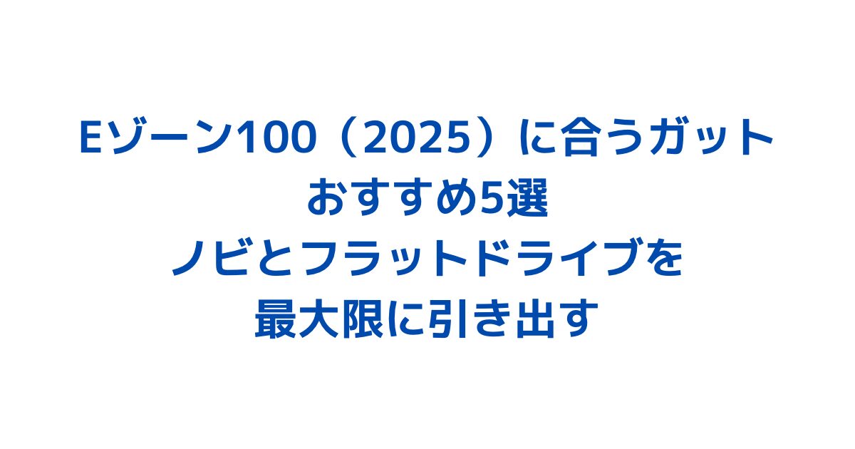 Eゾーン100（2025）に合うガットおすすめ5選｜ノビとフラットドライブ
